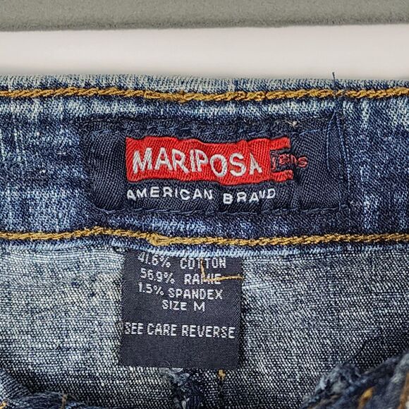 Mariposa Jeans Y2K Pleated Lace Denim Midi Skirt Size Medium - Picture 11 of 13